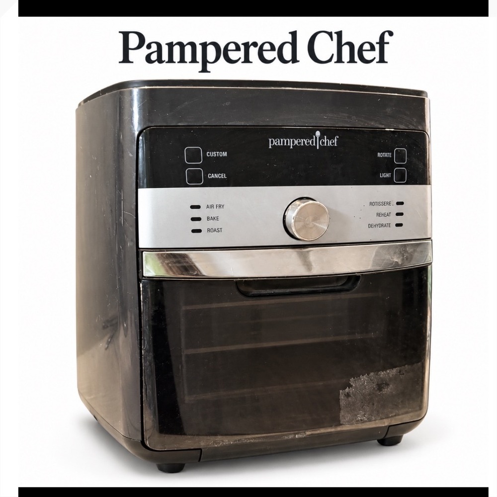 Pampered Chef Deluxe Air Fryer Oven Countertop Rotisserie Dehydrator Used